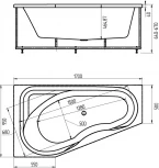 Акриловая ванна Акватек Медея L, вклеенный каркас