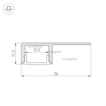 Профиль ARH-DECORE-S12-LINE-EDGE-2000 ANOD (Алюминий) 023894 Arlight