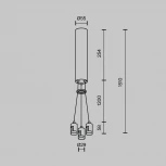 Подвесной набор с основанием под блок питания для круглого шинопровода Flarity латунь Maytoni Accessories for tracks Flarity TRA154SW-BB-R-BS (24V, на тросе)