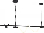 Подвесной светильник с гибким неоном ST Luce Marlow SL6118.403.03 Черный/Черный LED 2+1*3+11W 4000K (220V, на тросе, асимметрия)