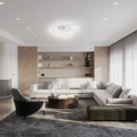 Потолочная люстра светодиодная Escada Alunit 10296/6LED BL 110Вт, с ПДУ, металл/акрил, белый/прозрачный (220V)