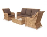 Лаунж-зона из искусственного ротанга, цвет соломенный 4SIS Гляссе GS3C2T-4-SET