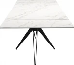 Стол DikLine KW160 мрамор С41 (керамика белая)/опоры черные 00-00069810