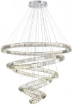Подвесная люстра ярусная большая в виде спирали Odeon Light Vekia 4930/260L хром/прозрачный металл/хрусталь LED 260W VEKIA (220V, на тросе, спираль)