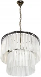 Подвесная люстра каскадная iLamp Ice 10529-5+1P CR (220V, хрусталь, на цепи)