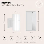 Настенный светильник уличный Maytoni Bowery O574WL-01W (220V, IP54)