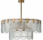 Люстра потолочная на штанге Salice V000025 (12022/B/9R Brass)