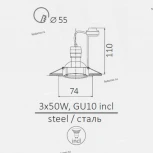Встраиваемый точечный светильник Arte Lamp Quadratisch A2210PL-3CC (220V)