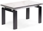 Керамический стол Woodville Давос 140х80х78 белый мрамор / черный кварц 532379