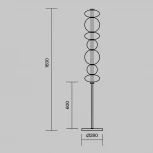 Торшер Maytoni Futuro MOD307FL-L40BS3K (LED, 220V, выключатель, шарики)
