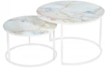 Набор кофейных столиков Tango бежевый мрамор с белыми ножками, 2шт Bradex Home RF 0352