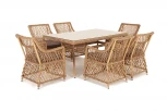 Обеденная группа плетеная, цвет соломенный 4SIS Латте LC6T-7-SET