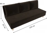 Диван прямой Лига-033 (Коричневый/Микровельвет) Лига Диванов арт.121079