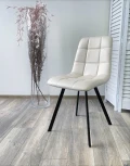 Стул CHILLI SQUARE HK017-01 светло-бежевый, PU/ черный каркас