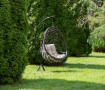 "Венеция" подвесное кресло-кокон из искусственного ротанга, цвет бронзовый с бежевой подушкой 4SIS арт.УТ-00006751