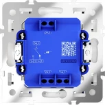 Проходной переключатель одноклавишный с подсветкой (белый глянцевый) Voltum S70 VLS010401