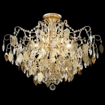 Потолочная люстра на штанге Crystal Lux ESMIRALDA PL9 GOLD (220V, подвески, листья)
