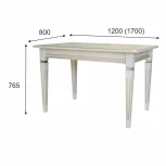 Стол обеденный Васко В 86Н слоновая кость/золото 120/170*80 от фабрики Mebelik