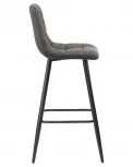 Стул барный NICOLE (черные матовые ножки, серая антрацитовая винтажная экокожа (RU-08))