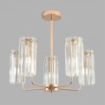 Потолочная люстра на штанге с хрустальными подвесками Lumion Favla 8347/5 золото/прозрачный, металл/хрусталь E14 5*40W 220V