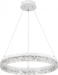 Подвесной светодиодный светильник Escada Glacial 10224/SG LED 56Вт, металл/акрил, белый (регулировка яркости, 220V, пульт управления, на тросе, кольцо)