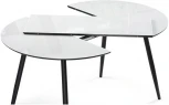 Стол стеклянный Абилин 100(140)х76 ультра белое стекло / черный матовый 516546 Notta