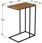 Стол придиванный Агами дуб американский/чёрный от фабрики Mebelik