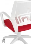 Кресло офисное TopChairs ST-BASIC-W красная ткань крестовина белый пластик УТ000036062
