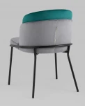 Стул Дабл велюр серый с изумрудной вставкой Stool Group УТ000035484