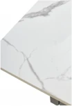 Стол M-City ESTEBIO 160 GLOSS STATUARIO WHITE SOLID CERAMIC / Серый металлик