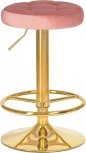 Табурет барный DOBRIN BRUNO GOLD (пудрово-розовый велюр (MJ9-32)) 5008_GoldBase-LM GOLD, цвет сиденья пудрово-розовый (MJ9-32), основания золото