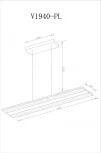 Подвесной линейный светильник светодиодный LED*24W Moderli Holo V1940-PL (220V, на тросе)
