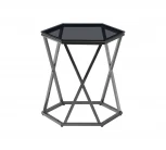 Журнальный столик Stool Group Круз 48*42 стекло smoke сталь темный хром УТ000036339