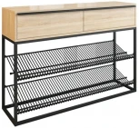 Обувница Woodville Крафт 2 черный муар / дуб сонома 454691