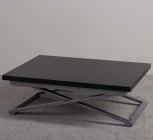 Стол-трансформер Левмар Compact G27/S59 черный глянец/ опоры серебро от фабрики Levmar