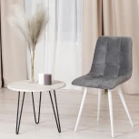 Стул CHILLY (mod. 7095-1) ткань/металл, 45x53х88 см, высота до сиденья 50 серый barkhat 26/белый Tetchair 17243