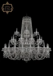 Подвесная большая люстра Art Classic 11.26 11.26.20+10+5.400.3d.Cr.B (220V, хрусталь, на цепи, подсвечник, свеча)