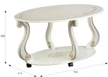 Стол журнальный Овация (М) на колесах слоновая кость/золото от фабрики Mebelik