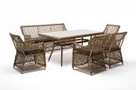 Обеденная группа плетеная на 6 персон, цвет соломенный 4SIS Катания KATS2C4T-6-SET