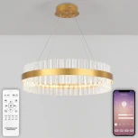 Подвесная люстра с таймером Natali Kovaltseva Royalton INNOVATION STYLE 83108 (LED, 220V, хрусталь, пульт управления, управление смартфоном, на тросе, круглые)