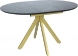 Стол Bradex Home Rudolf круглый раскладной 100-130x100x75см, черный керамогранит, матовое золото (RF 0641)