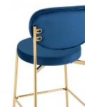 Стул полубарный Stool Group Барбара велюр королевский синий золотые ножки УТ000036054