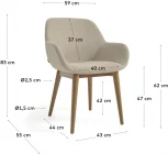 Стул Konna бежевого цвета на ножках из массива ясеня La Forma (ex Julia Grup) арт.108095