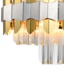 Подвесная люстра Natali Kovaltseva Skala 81435/6C BRASS SILVER (220V, хрусталь, на тросе, круглые)