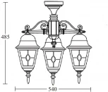 Потолочный светильник уличный Oasis Light QUADRO M lead GLASS 79970МAlgY/3 Bl (220V, IP44)
