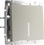 Выключатель одноклавишный с подсветкой (дымчатый) Werkel W1210104