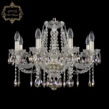 Подвесная люстра Art Classic 11.12 11.12.8.195.Gd.Sp.K801 (220V, хрусталь, на цепи, подсвечник, свеча)