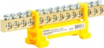 Шина заземления на изоляторе на DIN-рейку 14 выводов (желтый) Stekker 49565