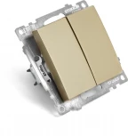 Выключатель двухклавишный (золото) Stekker Катрин 49216