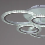 Потолочная люстра светодиодная на штанге с пультом Reluce 09812-3.3-3+3A WH (RGB) (220V, кольцо)